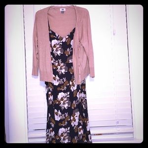 Old Navy blue floral fit and flare dress